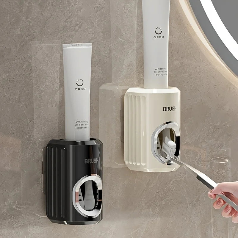 A Hole Free Wall Mounted Automatic Toothpaste Dispenser, A Toothpaste Storage Rack for Bathrooms, Households, and Bathrooms