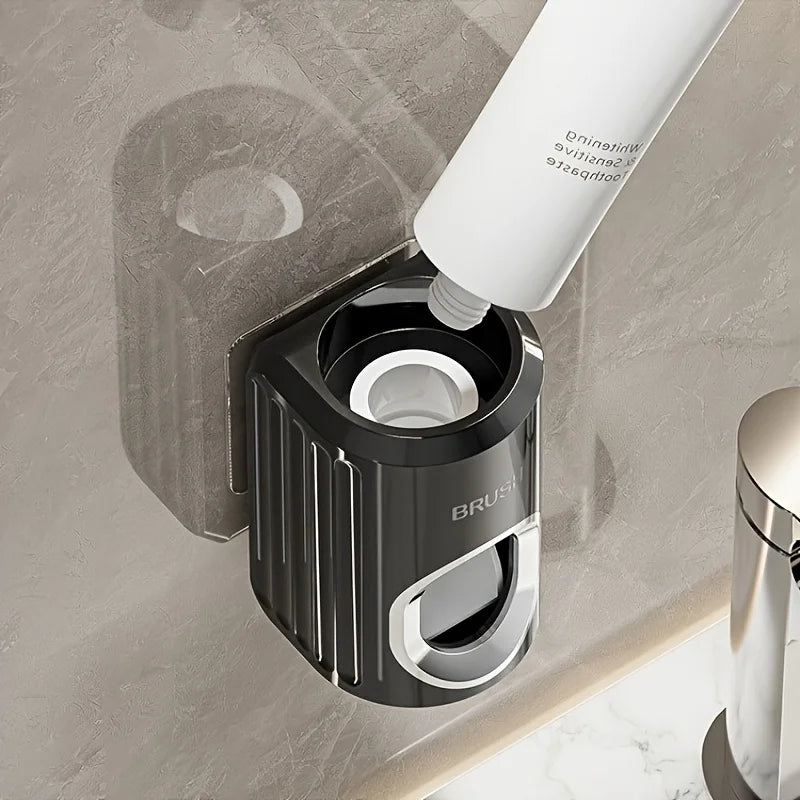 A Hole Free Wall Mounted Automatic Toothpaste Dispenser, A Toothpaste Storage Rack for Bathrooms, Households, and Bathrooms