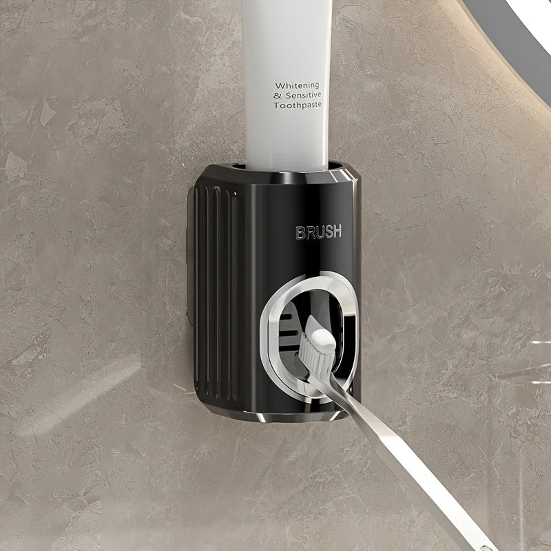A Hole Free Wall Mounted Automatic Toothpaste Dispenser, A Toothpaste Storage Rack for Bathrooms, Households, and Bathrooms